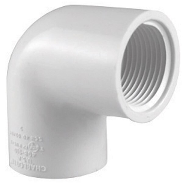Pinpoint Charlotte Pipe & Foundry PVC023020600 0.5 in. 90 deg 90 PVC Schedule 40 Elbow FPT, 25PK PI148290 - main